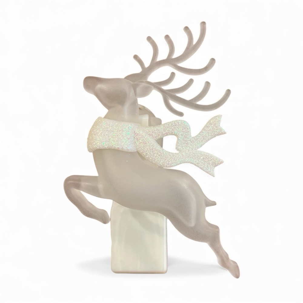 BATH & BODY WORKS WALLFLOWER PLUG-IN DIFFUSER REINDEER Clear w/ Scarf